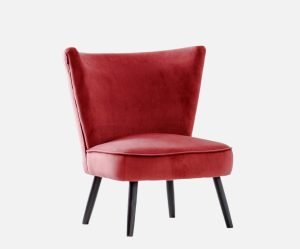Fauteuil velours bordeaux